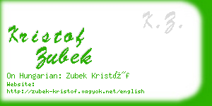 kristof zubek business card